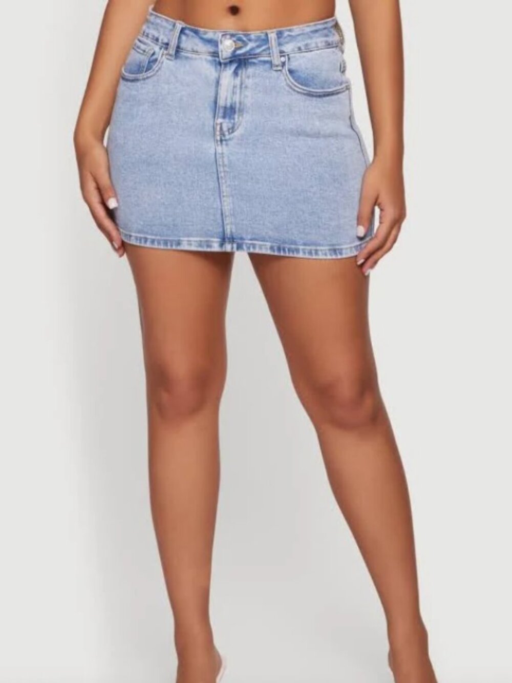 Wax Jean Collection Light Wash Denim Mini Skirt 2XL